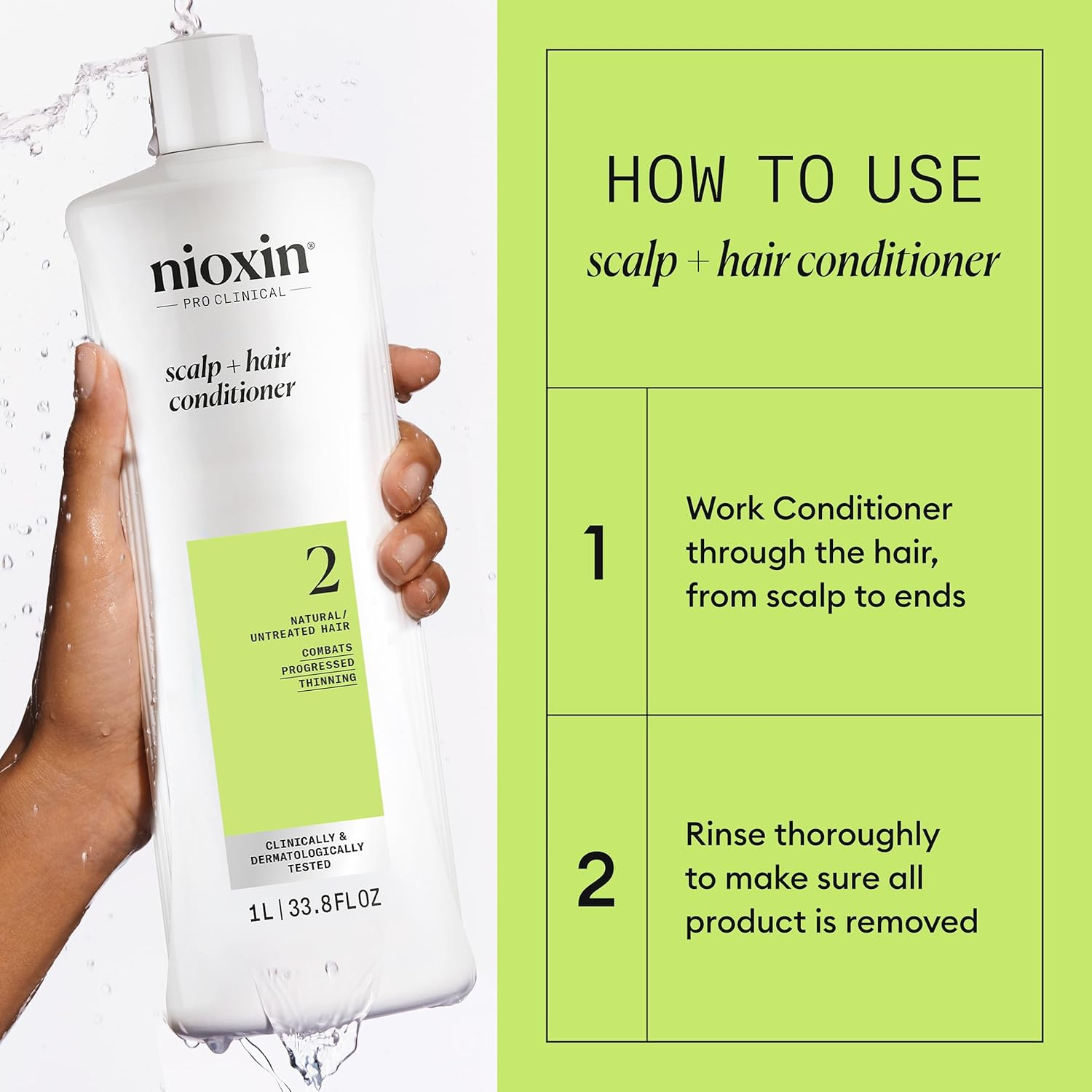 Nioxin Density System 2 Scalp Therapy Conditioner (Natural Hair, Progressed Thinning) 1000Ml image number 2