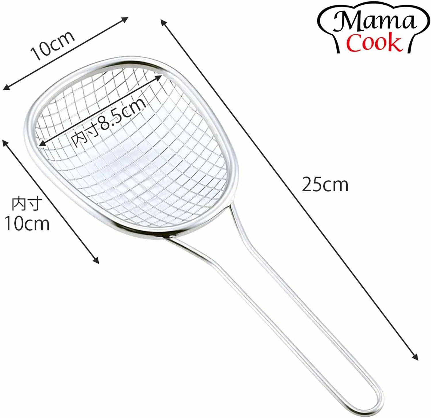 Shimomura 44108 Colander for Scoop Frying Foods Together, Oil Colander, Small, Made in Japan, Dishwasher Safe, Easy to Fry Twice, Oval Shape along the Side of the Pot, Compact Tempura, Vegetables, image number 1
