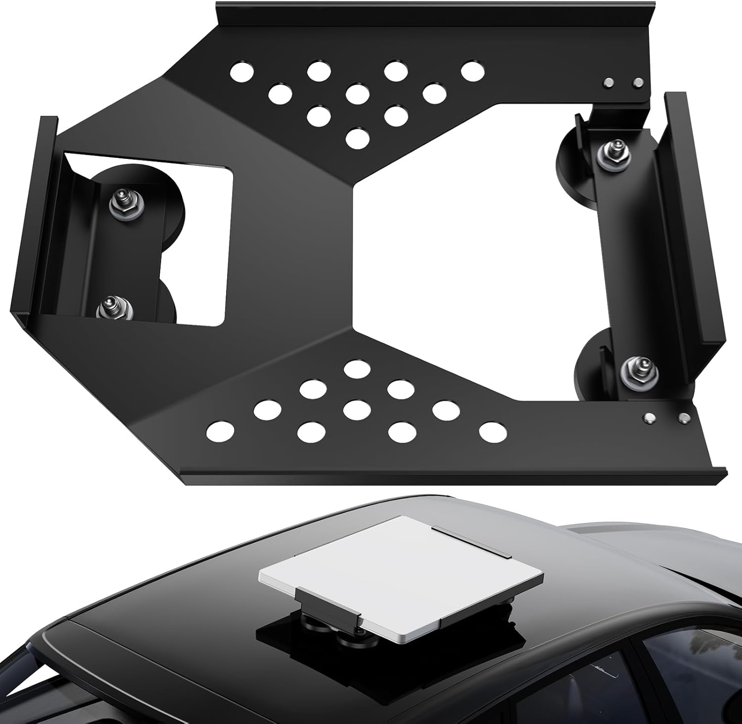 For Starlink Mini Mount, Magnetic Starlink Mini Car Mount Base Suction Cup Accessories Truck RV Flat Rack Roof Sunroof Kit Boat V4，For Camping, High-Speed & Extreme Conditions (White)