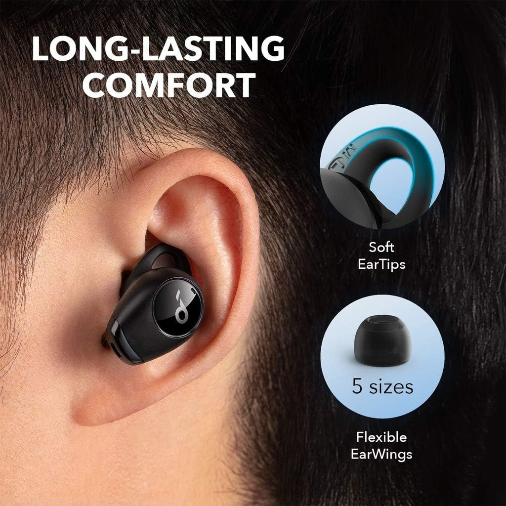 Anker Soundcore by Anker Life Dot 2 NC, Multi-Mode Noise Cancelling Wireless Earbuds, ANC Bluetooth Earbuds with 4-Mic Clear Calls, 35-Hr Playtime, and Deep Bass, Fast Charging, and App Standard Black