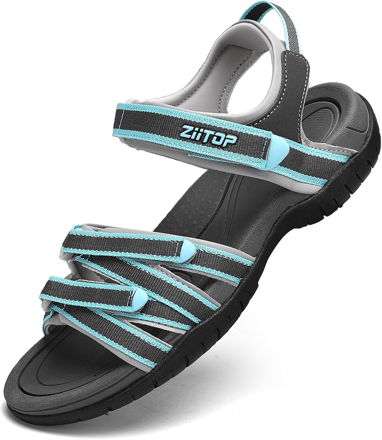 Womens Open Toe Hiking Sandal Women Slip on Sport Walking Sandal Straps with Arch Support Beach Vacation Casual Camping