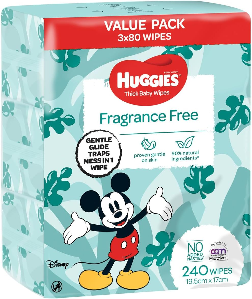 Huggies Baby Wipes Refill Fragrance Free X 240