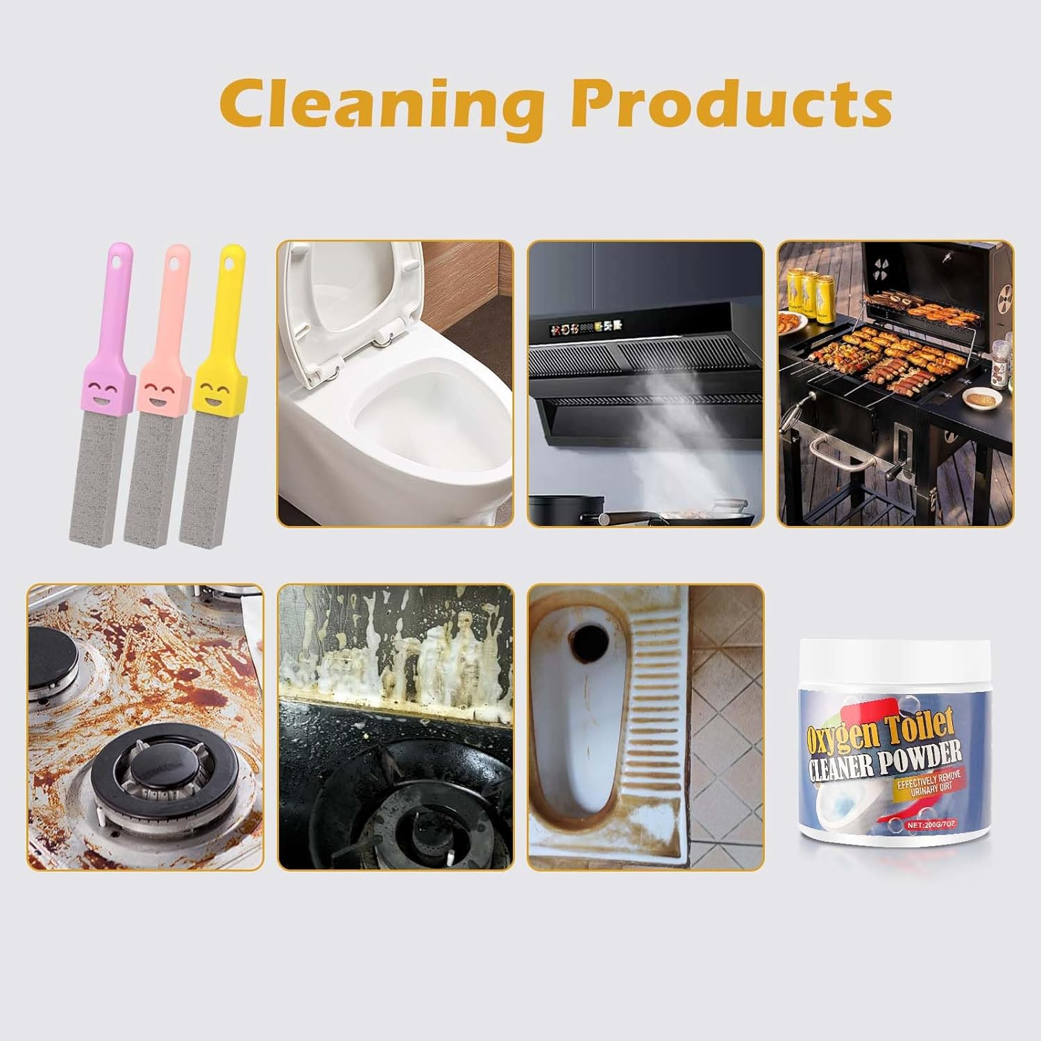 Pumice Stone for Toilet Bowl Cleaner, Hard Water Ring Cleaner, Bowl Scouring Stick with Handle, Powerfully Cleaning Stains, Calcium Buildup for Household Cleaning Toilet, Bathtubs