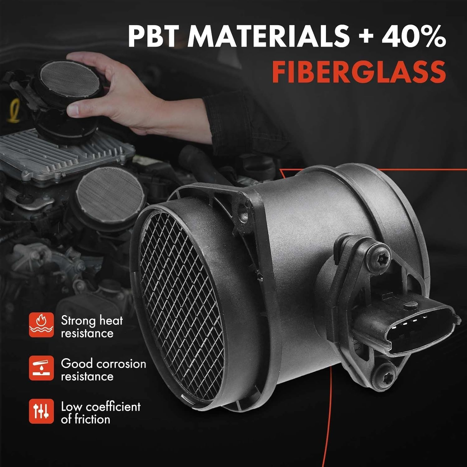 A-Premium Mass Air Flow Sensor Meter [5-Pins] Compatible with Volvo XC90 2003-2005, S60 2004-2009, S80 2002-2006, V70 2004-2007, L5 2.4L 2.5L L6 2.9L, Replace# 74207745, 280218089 image number 1