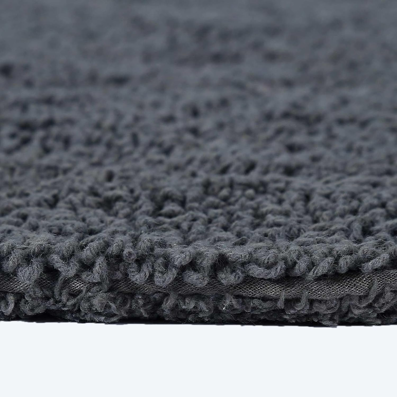 HOMESCAPES round Bath Mat Soft 100% Cotton Reversible Non Slip Washable Super Absorbent Quick Dry Grey 80Cm image number 2