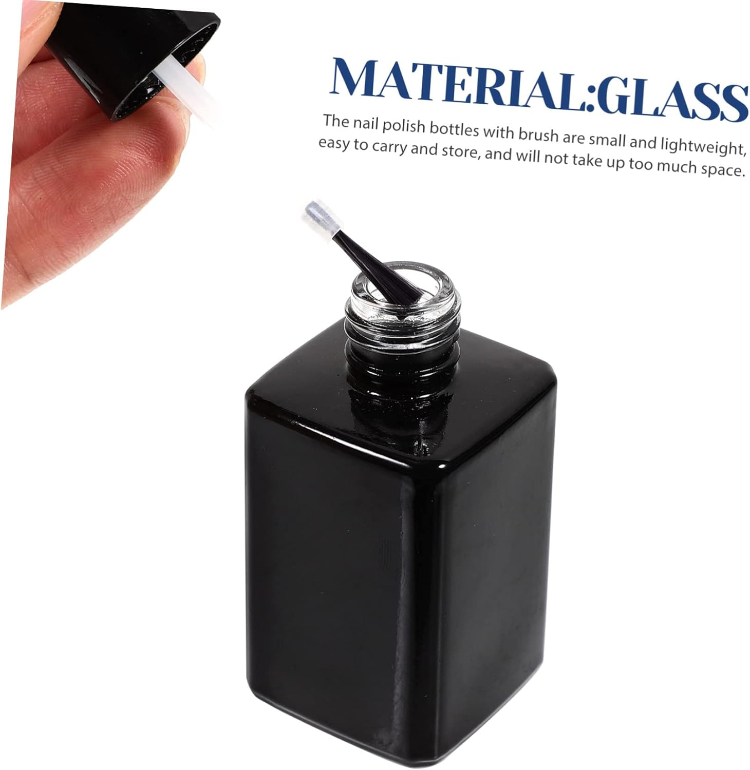 LRXIYODE 6Pcs Small Glass Nail Polish Bottles Armor Bottle Brush for Uv Gel Polish Refill