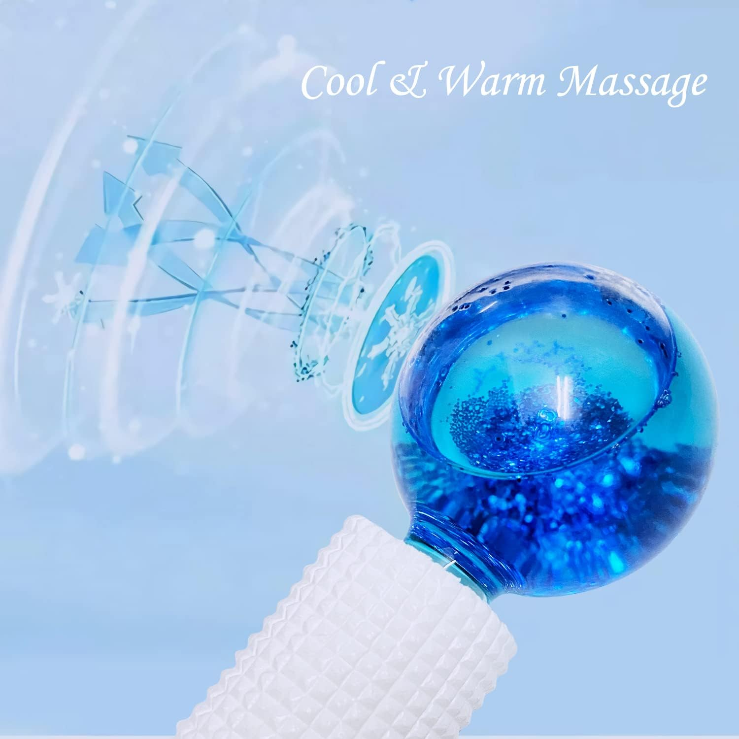 Ice Globes for Facials, 2PCS Cooling Ice Balls for Face, Ice Roller for Facial Massager, Freezer Safe and Highly Effective Ice Globes Tool for Face and Eyes, Daily Beauty, Reduce Puffiness (Blue)