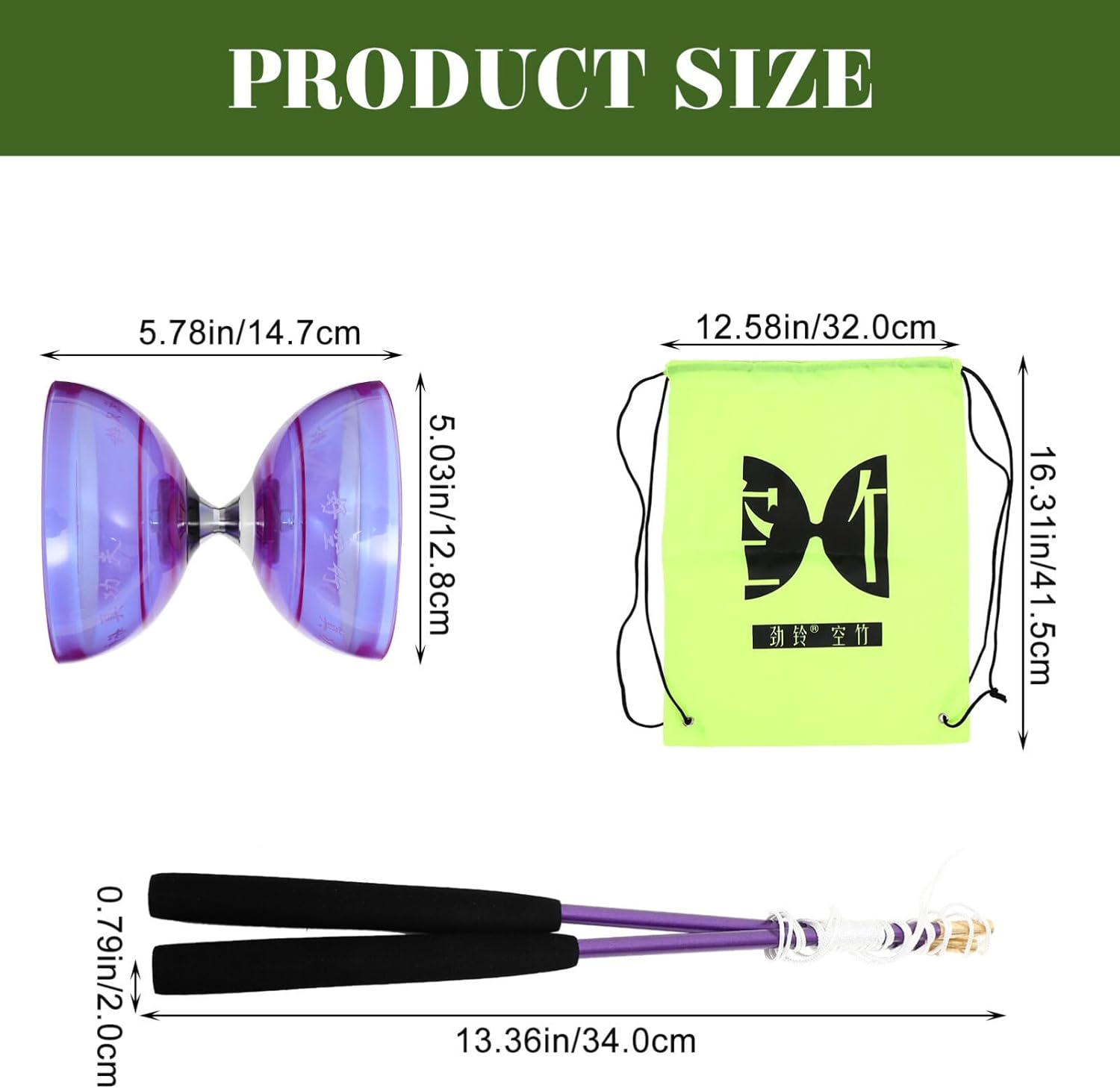 Totority Five Bearings Chinese Diabolo Yoyo Set with Fiberglass Sticks-Adjustable Strings for All Ages - Best for Fitness and Tricks image number 3