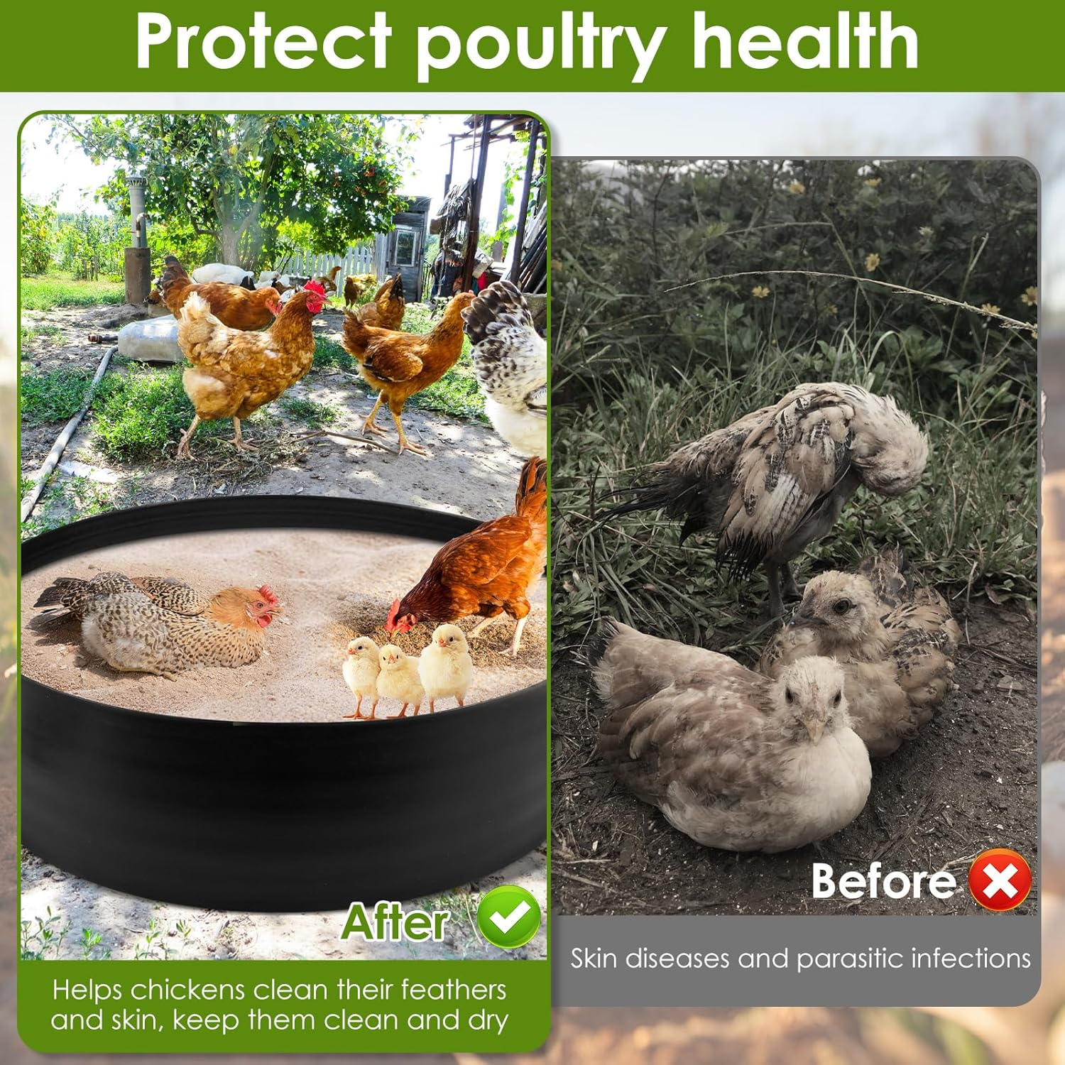 Chicken Dust Bathtub Bottomless PE Chicken Dust Bath Containers Adjustable Chick Accessories image number 4