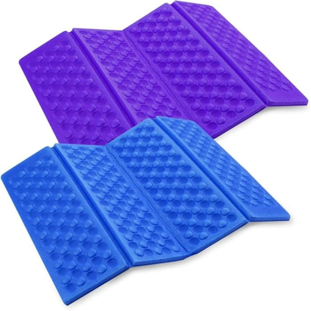 Jindizi 2Pc Foam Seat Pad Folding Hiking Sit Pad,Mini Waterproof Folding Mat Foam Sitting,Camping Mat Sitting Foldable Sit Pad for Outdoor Purple+Blue image number 2