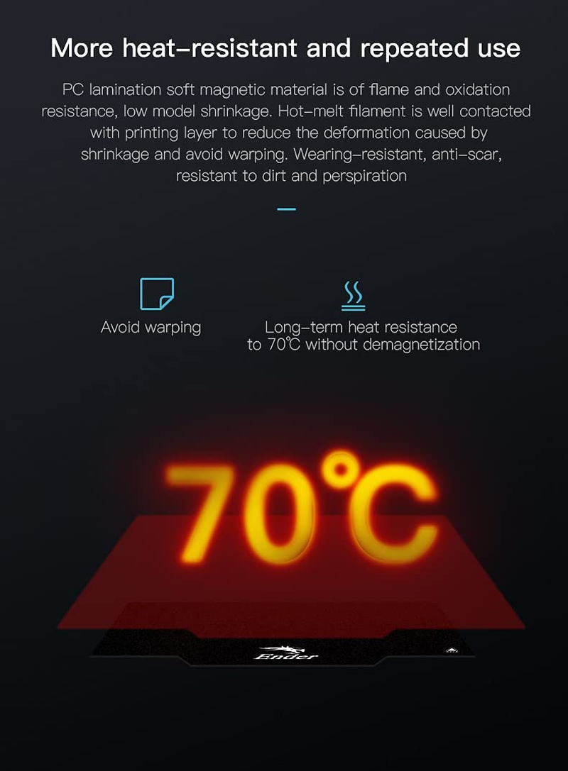 Official Creality Ender3 Magnetic Sticker with Edge (235 * 235Mm), Ultra-Flexible Removable Magnetic 3D Printer Build Surface Heated Bed Cover for Ender 3 V2/Ender 3 Pro/Ender 5 3D Printer image number 4