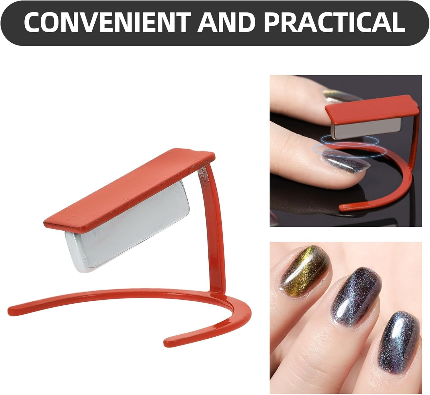 LIFKICH Cat Eye Nail Polish Magnet Tool Stand Red 3D Magnetic Cat Eye Gel Nail Magnet Holder for Manicure image number 5
