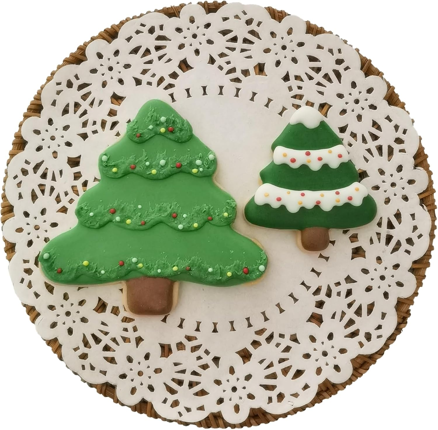 Tree Shaped Cookie Cutters Set of 2 Pcs, Stainless Steel Christmas Tree Fondant Cutter Molds Baking DIY, 4 Inches/2.5 Inches (Tree Shape E) image number 6