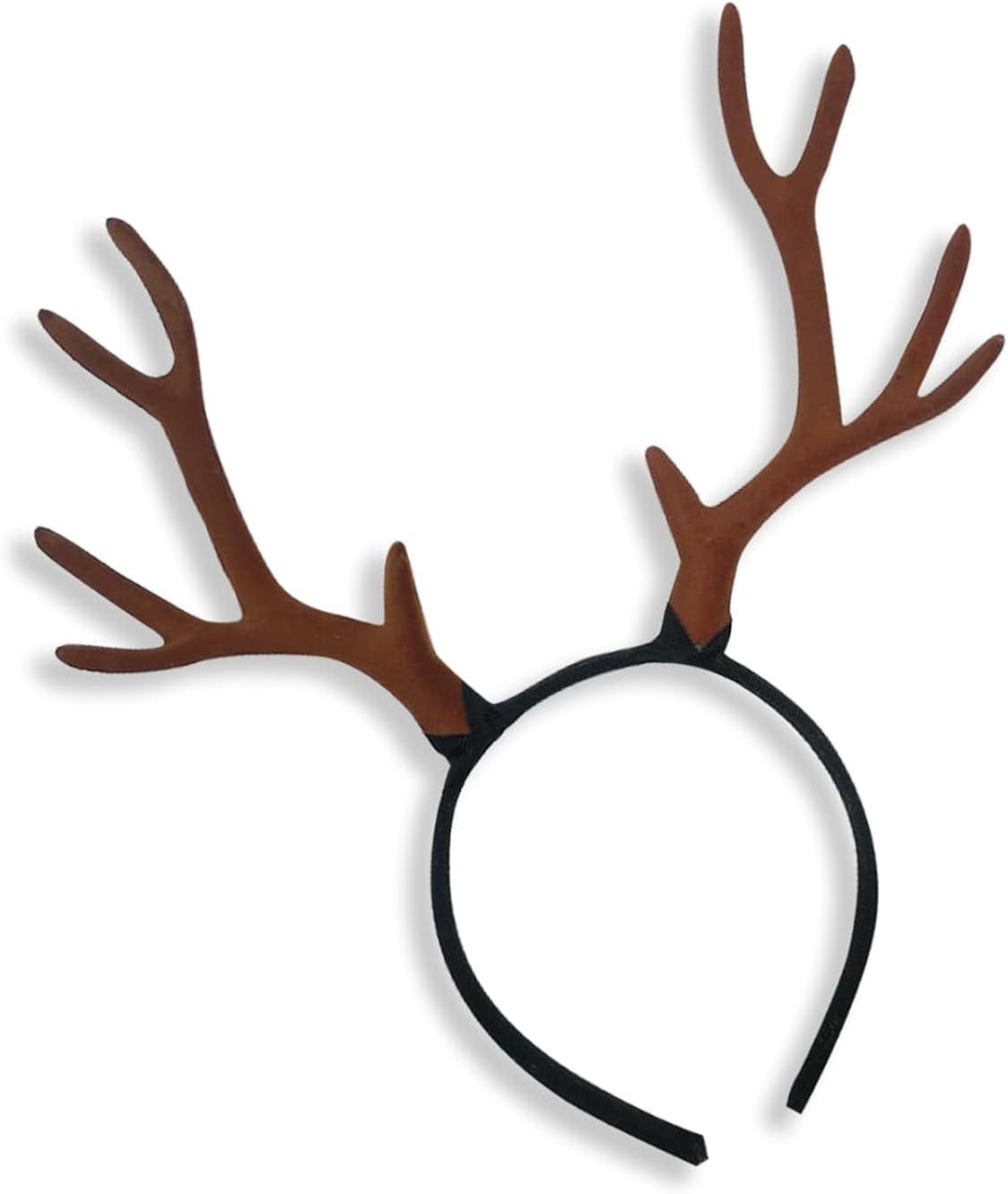 AGDGV Reindeer Antlers Headband - Elk Deer Horn Headband - Soft Brown Fabric Antler Headband(10.24X11.42 Inches), Cosplay Horns Headpiece Christmas Reindeer Headbands image number 4