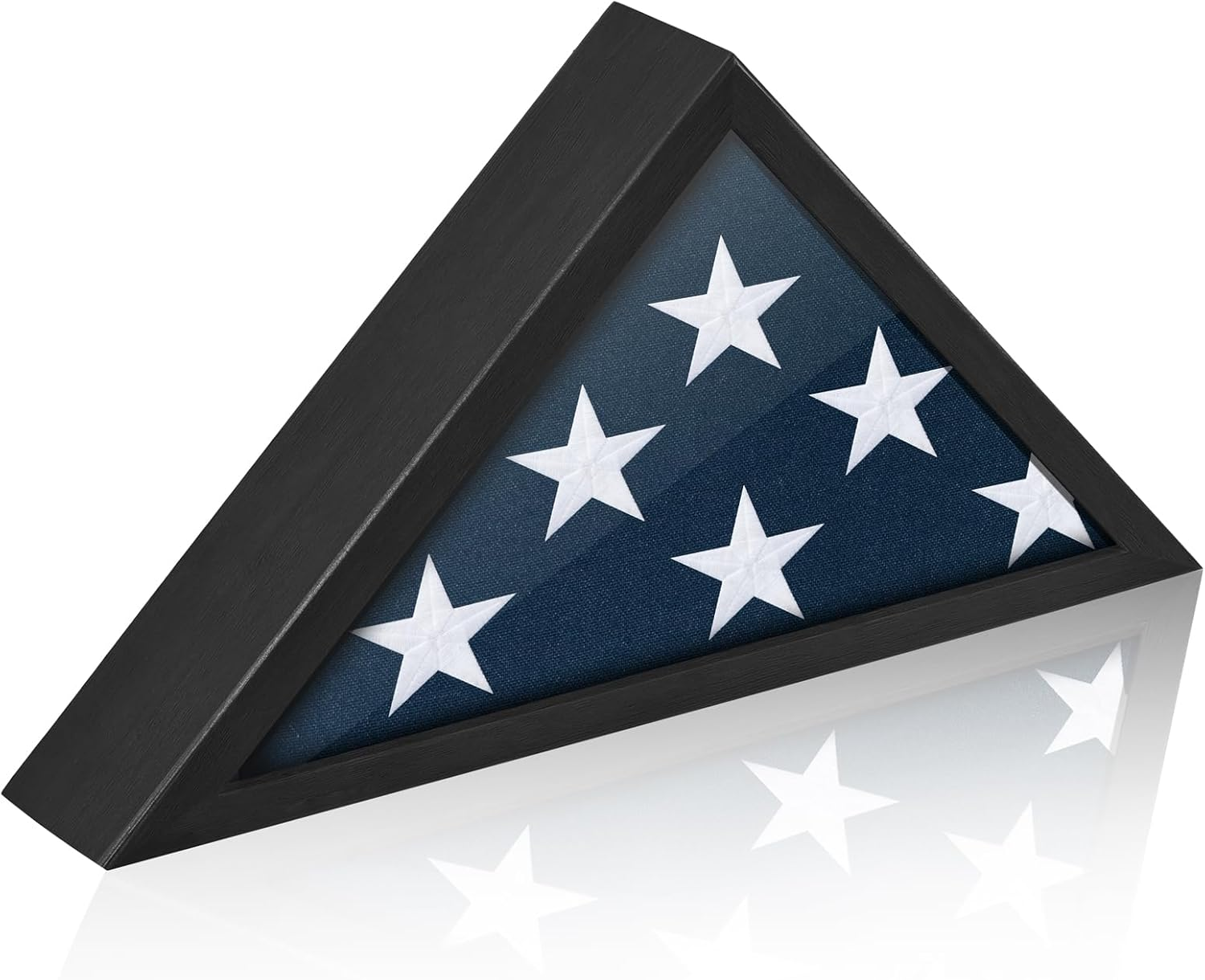 Flag Case for 3X5 FT Flag, 3'X5' American Flag Display Case Black Wood Memorial Flag Veteran Military Medal Pins Shadow Box with Acrylic Covered and Wall Mounted (Not for Burial Flag Size) image number 6