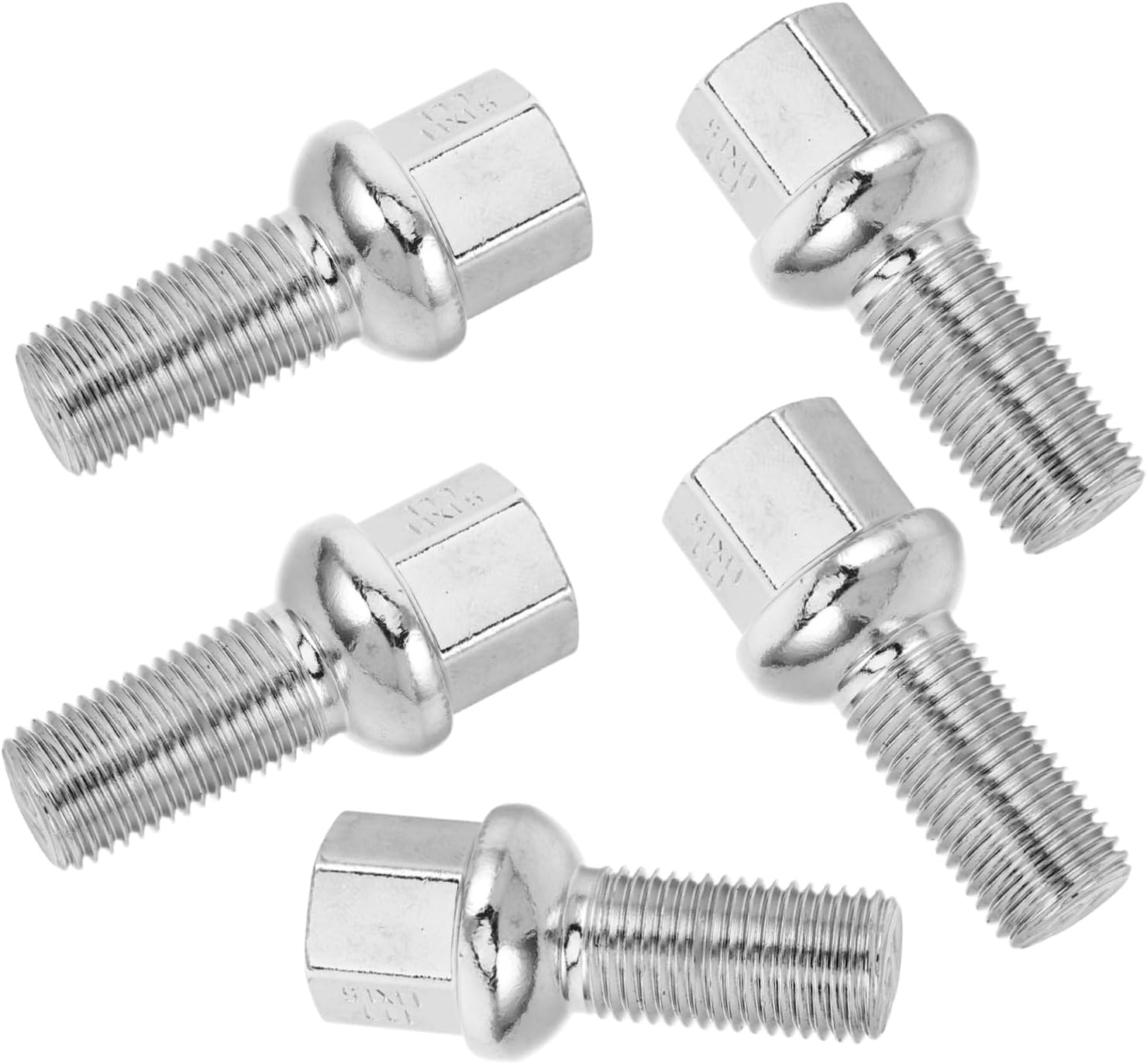 5Pcs Chrome Wheel Hub Bolts with Dual Seat Structure Fit Lug Nut Replacement for Car Tires Enhanced Corrosion Resistance for Maintenance and Emergency Repairs image number 3