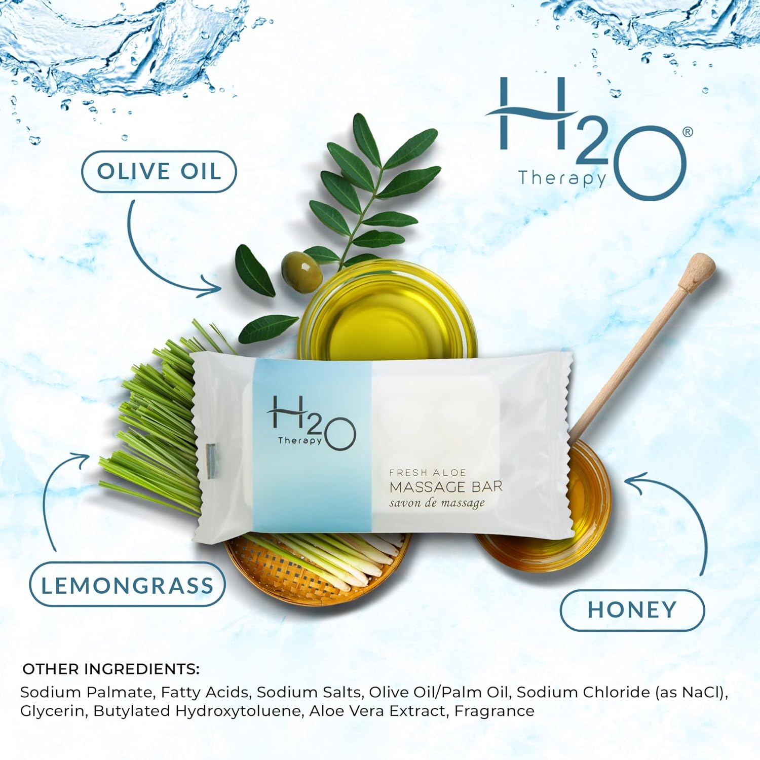 H2O Therapy Bar Soap, Travel Size Hotel Amenities, 1 Oz (Case of 400) image number 5