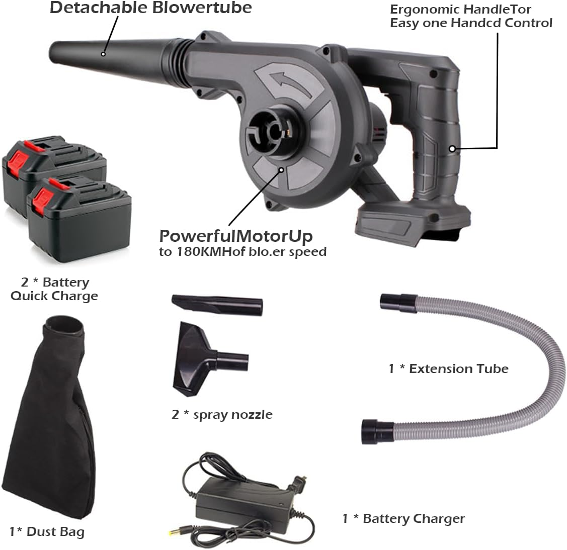 Cordless Leaf Blower Included 21V Battery Powered,Leaf Blower for Lawn Care, Electric Lightweight Mini Leaf Blower