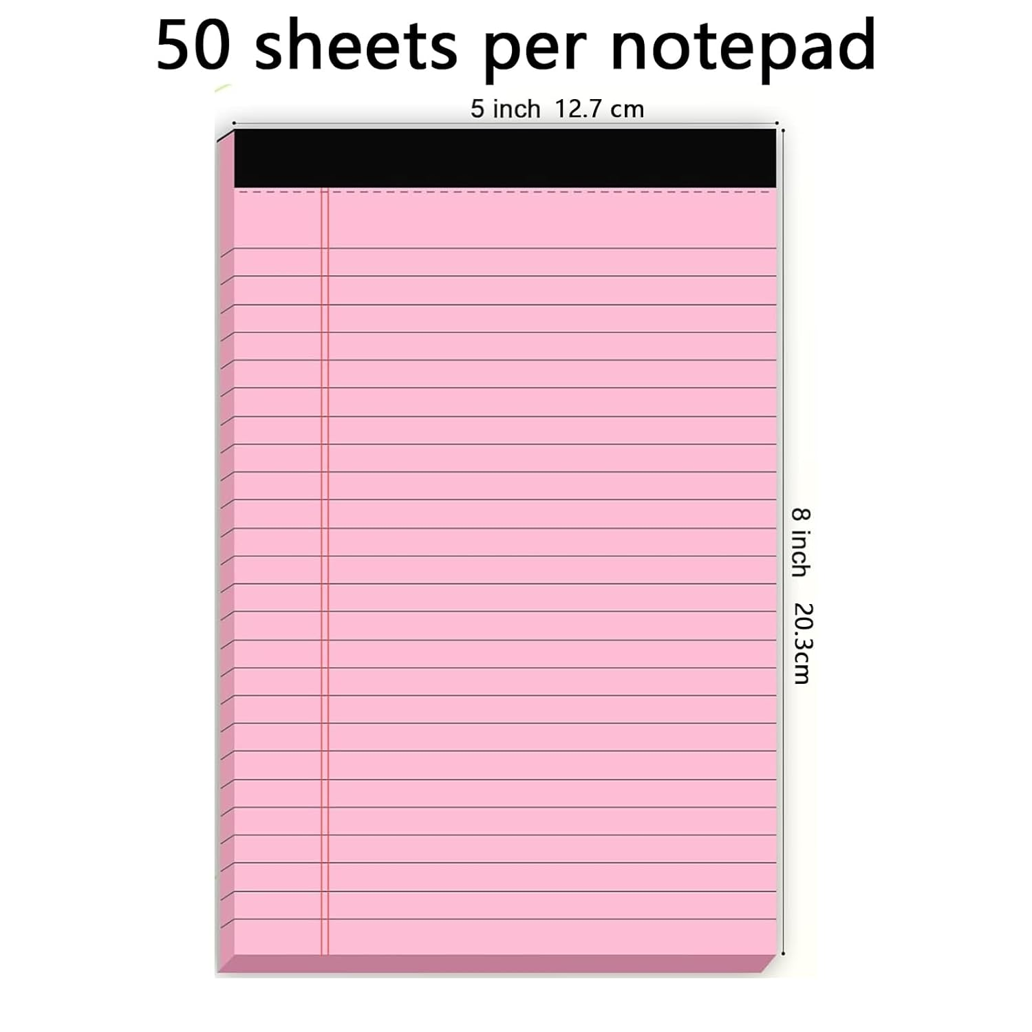 8Pcs Small Legal Pads 5X8,Note Pads 80GSM Thick Lined Paper 50 Sheets Colored Note Pads Paper College Ruled Notepad Clear Print Writing Pads Notebooks for Work (4 Color) image number 4