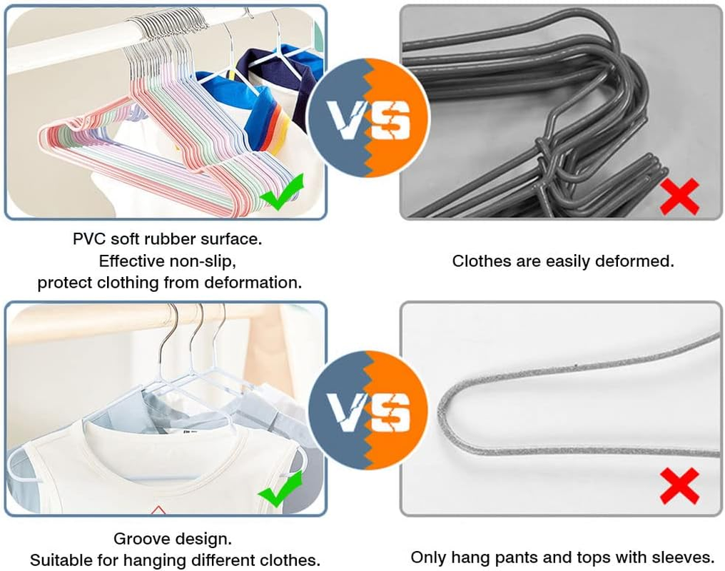 Vivva Non Slip Kids Hangers Not Plastic, [10 Pack] Baby Hangers Stainless Steel Children Cloth Durable for Closet,Perfect Infant Toddler Hanger(Green) - Blue image number 2