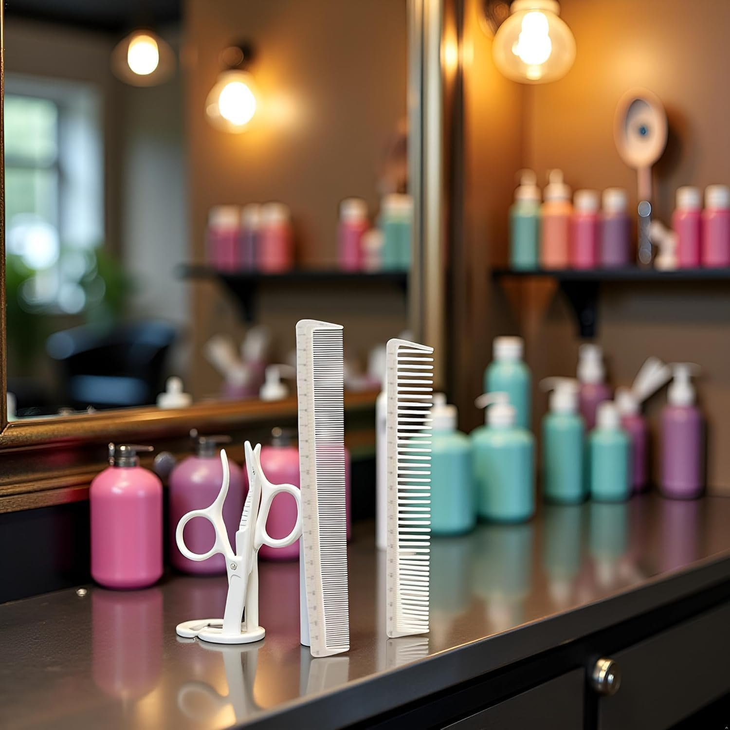 2Pcs White Professional Hair Cutting Combs Set, Salon Hair Styling Measure Combs, anti Hairdressing Barber Styling Tools and Appliances image number 6