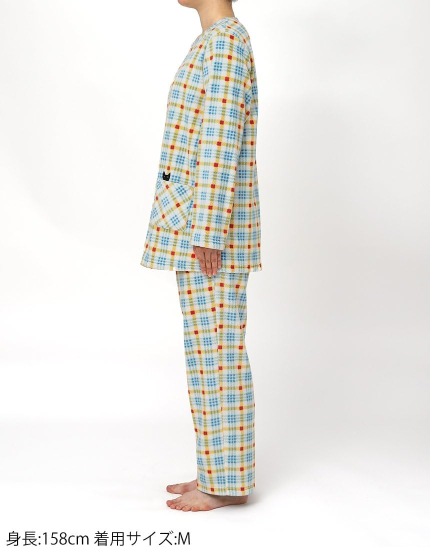 Wacoal HDW409 ATSUKO MATANO Women'S Pajamas, Micro Fleece Material, Warm, Long Sleeves, Long Pants, Winter image number 5