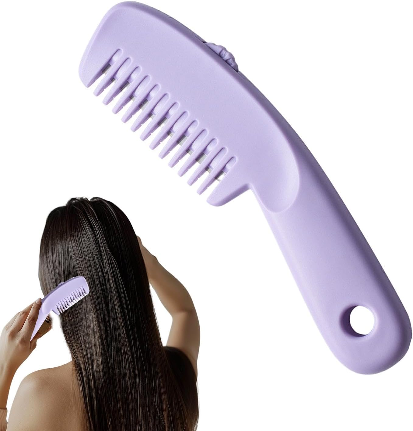 Tuxuseo Hair Thinning Comb, Hair Cutting Comb, Multifunctional Texturising Hair Cutting Thinning Comb, Pony Trimmer, Portable Women Styling Accessories for Smooth Look for Families image number 1