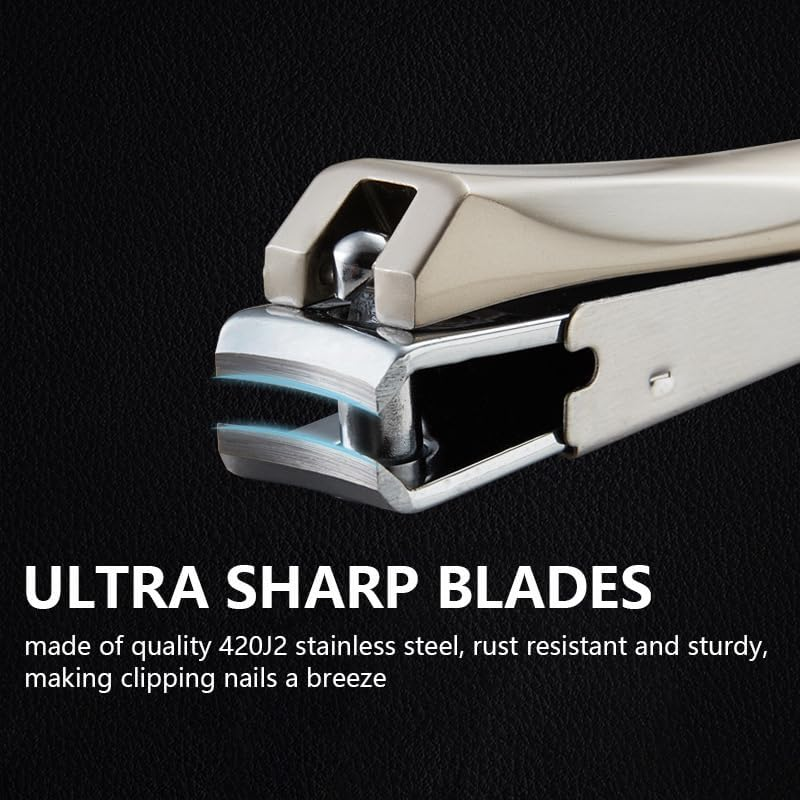 Vekol Nail Clippers Set, 3PCS Ultra Sharp Sturdy Fingernail and Toenail Clipper Cutters, Premium Stainless Steel Nail Clippers with Catcher, Sharp Effortless Nail Clipper Set for Men Women (Champagne Color) image number 3