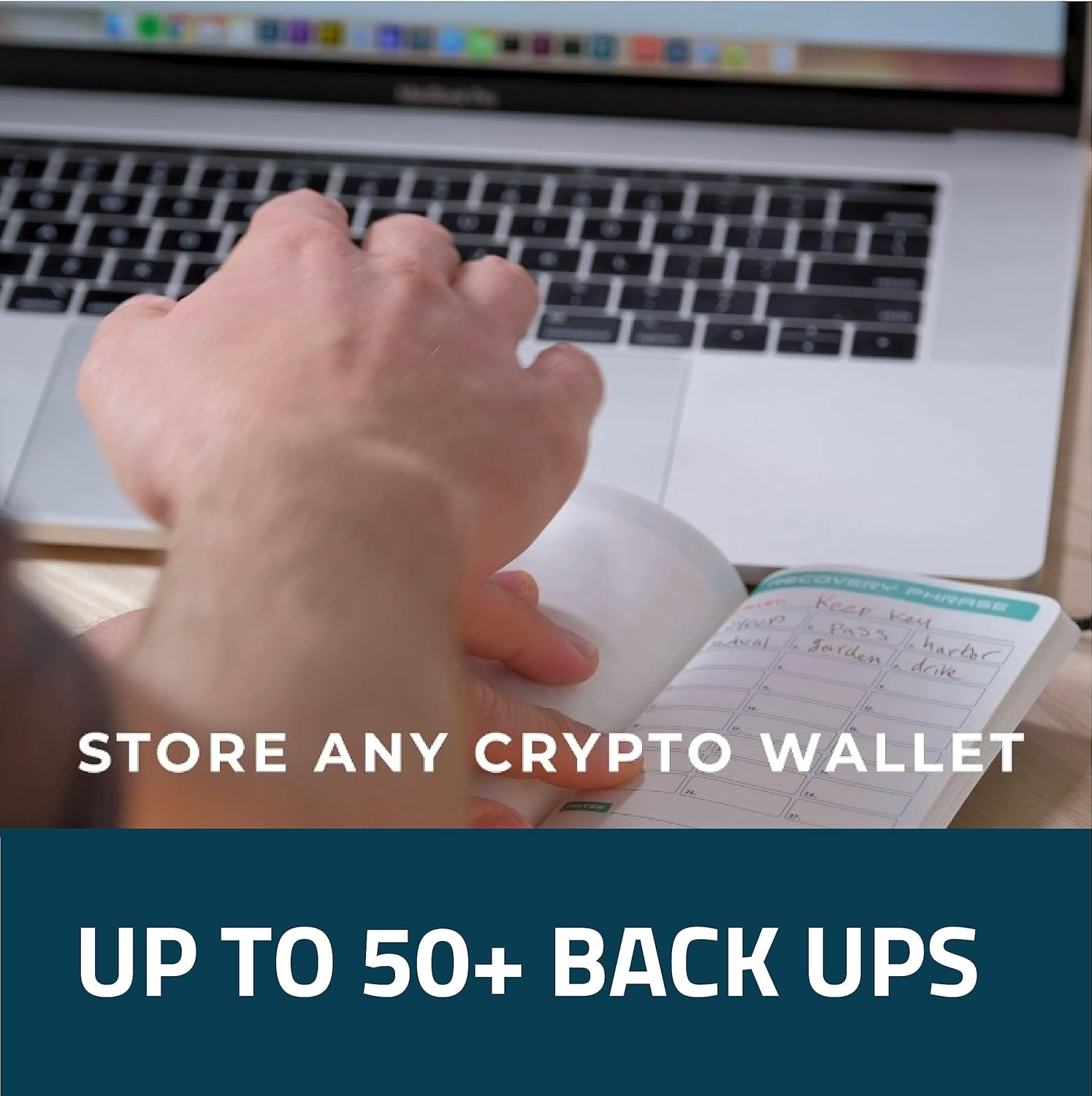 Stonebook by Shieldfolio: World'S Most Secure Crypto Password Notebook | Seed Phrase and Private Key Cold Storage Method | Premium Water-Resistant Paper | 5.5" X 3.5" image number 1