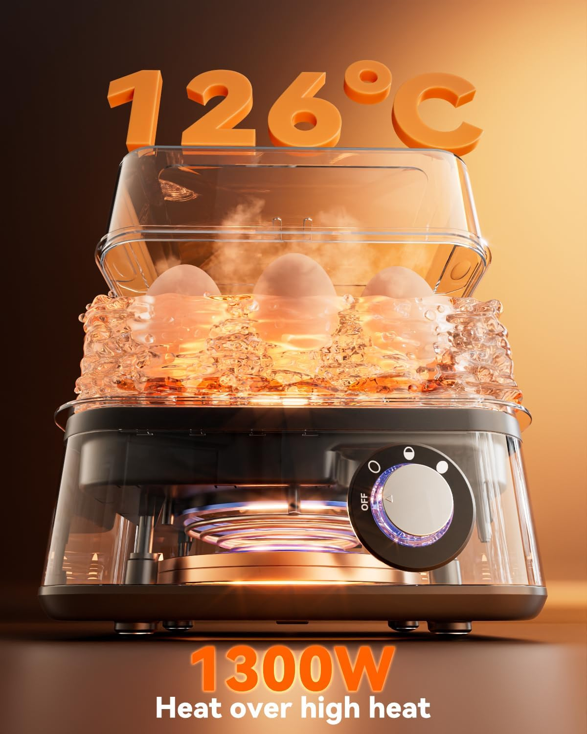 Egg Cooker - Electric Egg Boiler with 8-Egg Capacity, Easy Eggs Steamer for Soft/Medium/Hard-Boiled Eggs, Poached/Scrambled Eggs, or Omelets with Measuring Cup, Auto Shut Off, Easy to Clean image number 5