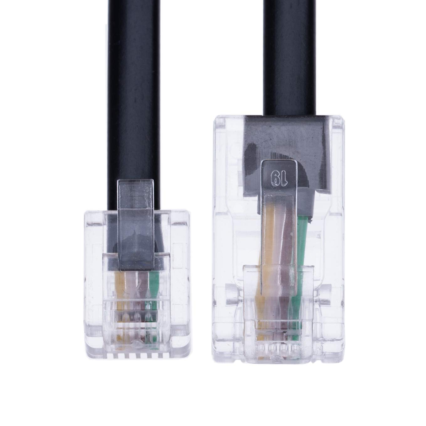 Keple 2M RJ11 to RJ45 Cable - Phone Telephone Cord 6P4C to 8P8C Connector Plug for Landline Telephone (Black) image number 3