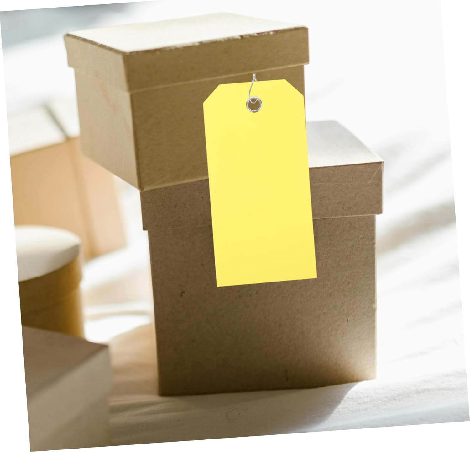 OFFSCH 100Pcs Blank PVC Luggage Tags Cute Luggage Tag Suitcase Bag Yellow Travel Essentials Plastic image number 5