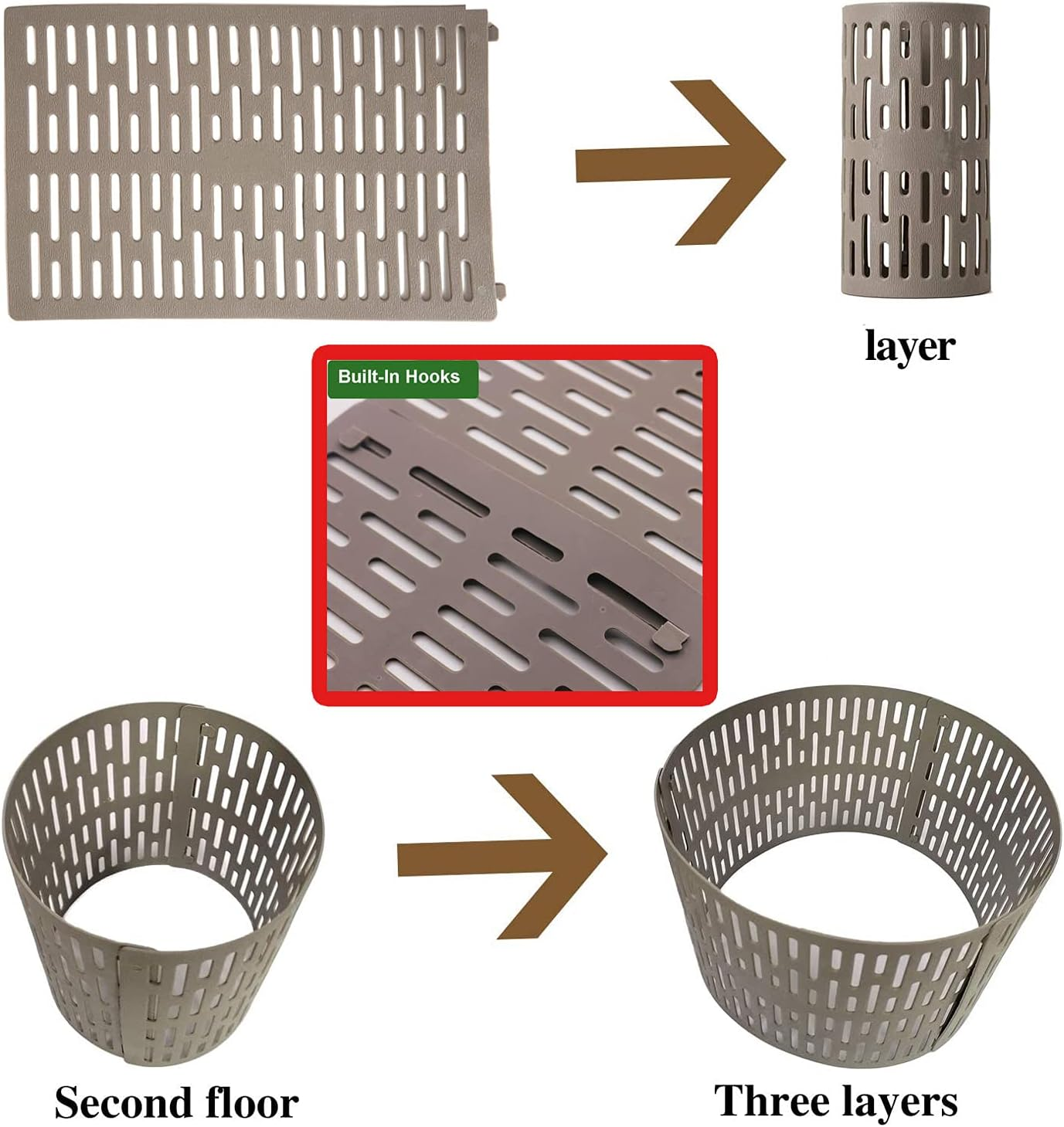 10 PCS PVC Tree Trunk Protector,Resizable New Tree Protection Fence Sapling Guard Wrap Tubes Tree Guard Bark Plant Protectors | Protects against Sun Scald,Squirrel,Mowers,Trimmers,Animals (10 PCS) image number 5