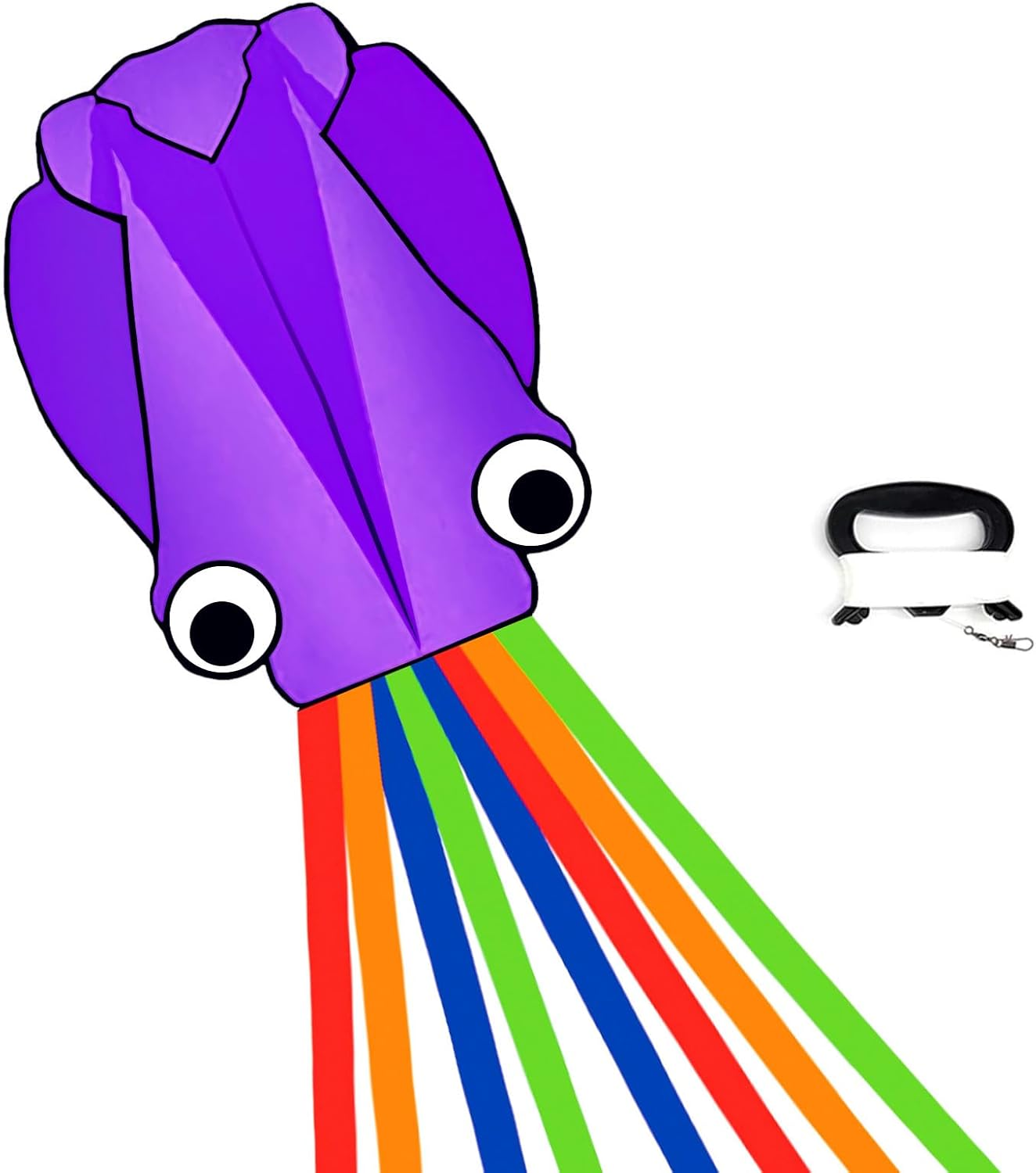 Simxkai Octopus Kite for Kids & Adults, Easy to Fly Beginner Kite for Boys & Girls, 28''*158'' Large Soft 3D Beach Kite for Outdoor Activities (Red, Pink, Blue, Yellow, Green, Purple)