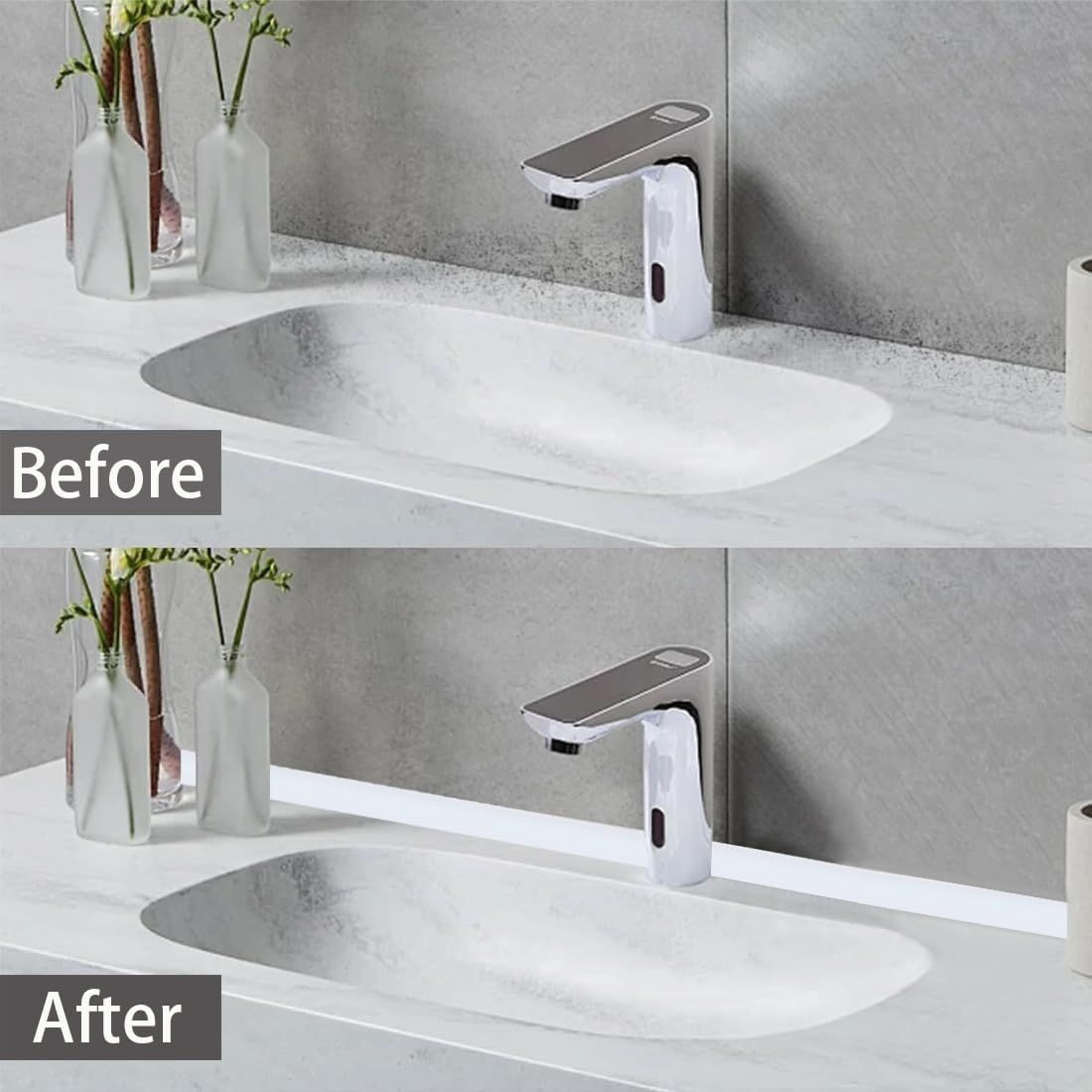 118 Inch Flexible Quarter round Molding,Bendable Molding Trim,Peel and Stick Silicone Rubber Edge Trim for Floor,Wall Corner,Kitchen,Living Room,Staircase,Bathroom image number 4