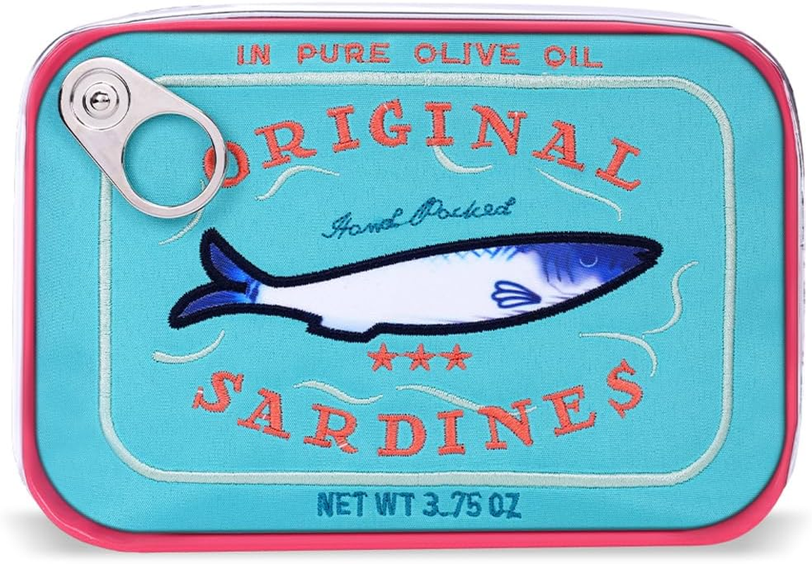Canned Sardines Style Travel Bag Cute Make up Pockets Creative Portable Fashion Zipper Multi-Function Soft for Weekend Vacation image number 1