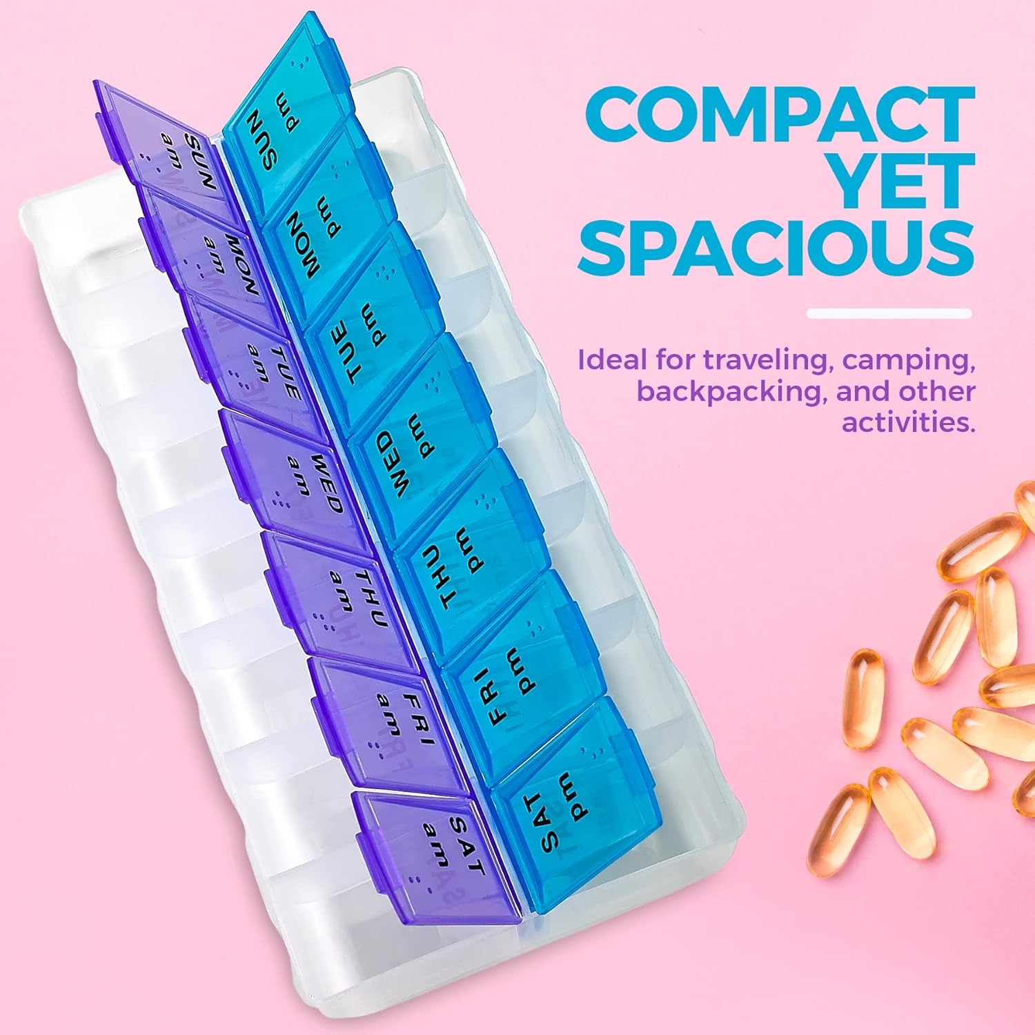 Medca Weekly Pill Organizer, Twice-A-Day, 1 Pill Organizer Extra Large image number 6