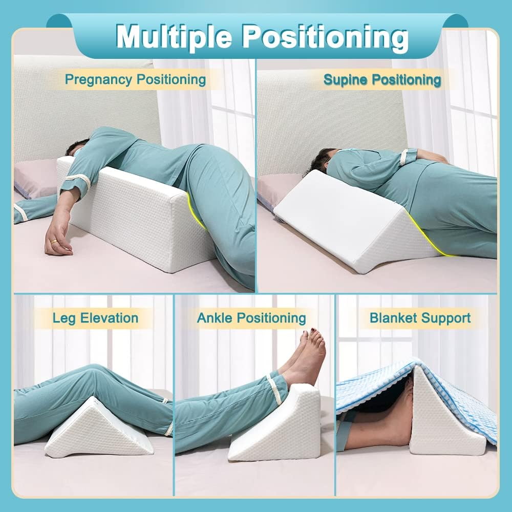 Wedge Pillow for Sleeping after Surgery Bed Body Positioners Side Sleeper Triangle Incline 30 Degree Foam Back Sore Turning Wedges Hospital Leg Elevation Pillows for Pregnancy Elderly Adults image number 3