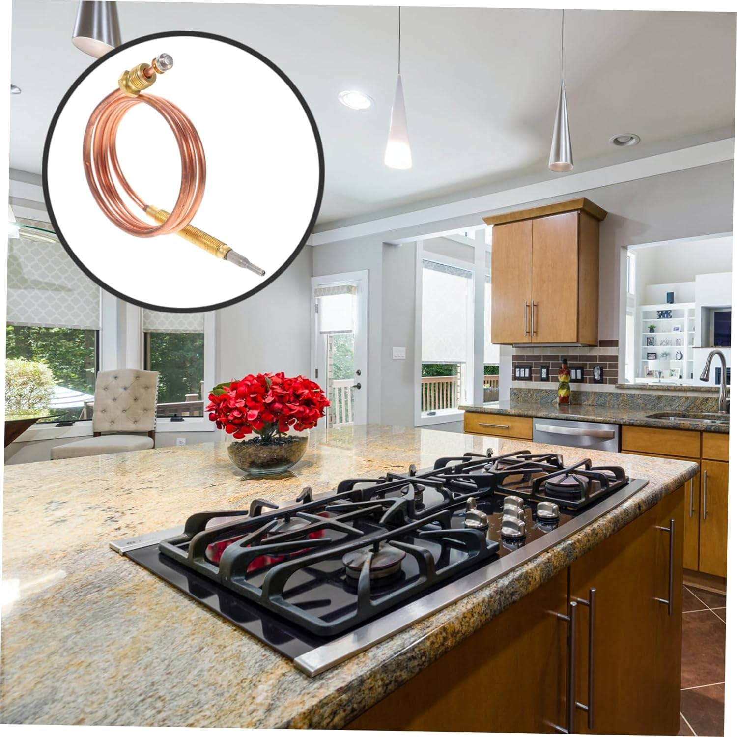 Thermocouple for BBQ Grill and Gas Fireplace Replacement 600Mm Probe Sensor for Oven and Stove Temperature Measurement Universal High-Precision Thermocouple image number 3