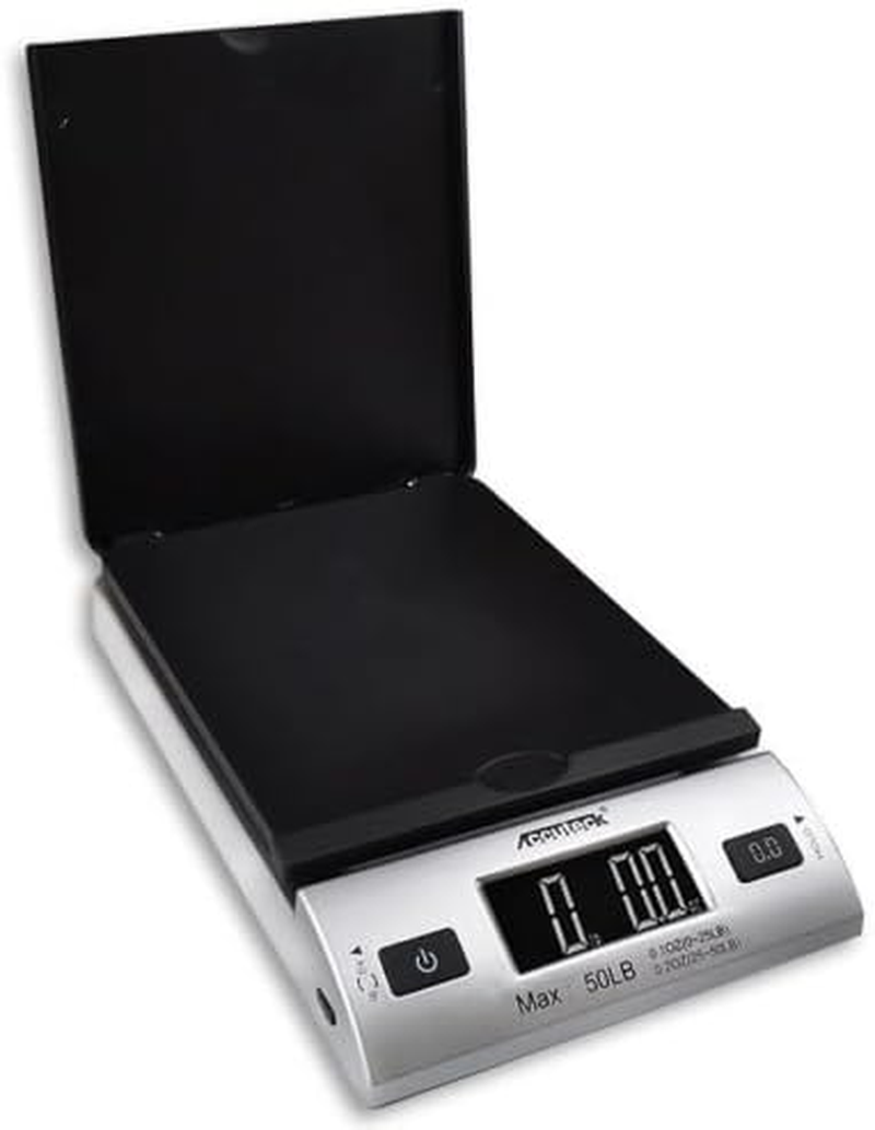 ACCUTECK All-In-1 Series W-8250-50Bs A-Pt 50 Digital Shipping Postal Scale with Ac Adapter, Silver image number 1