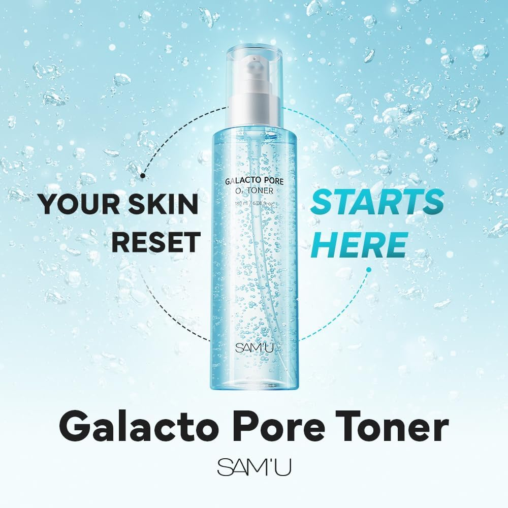 SAM'U Galacto Pore O2 Toner, Exfoliating & Pore-Tightening, Oxygen Bubble Galactomyces Toner, Hydrating for Sebum Control & Suitable for All Skin Types, Korean Toners, 150Ml image number 5