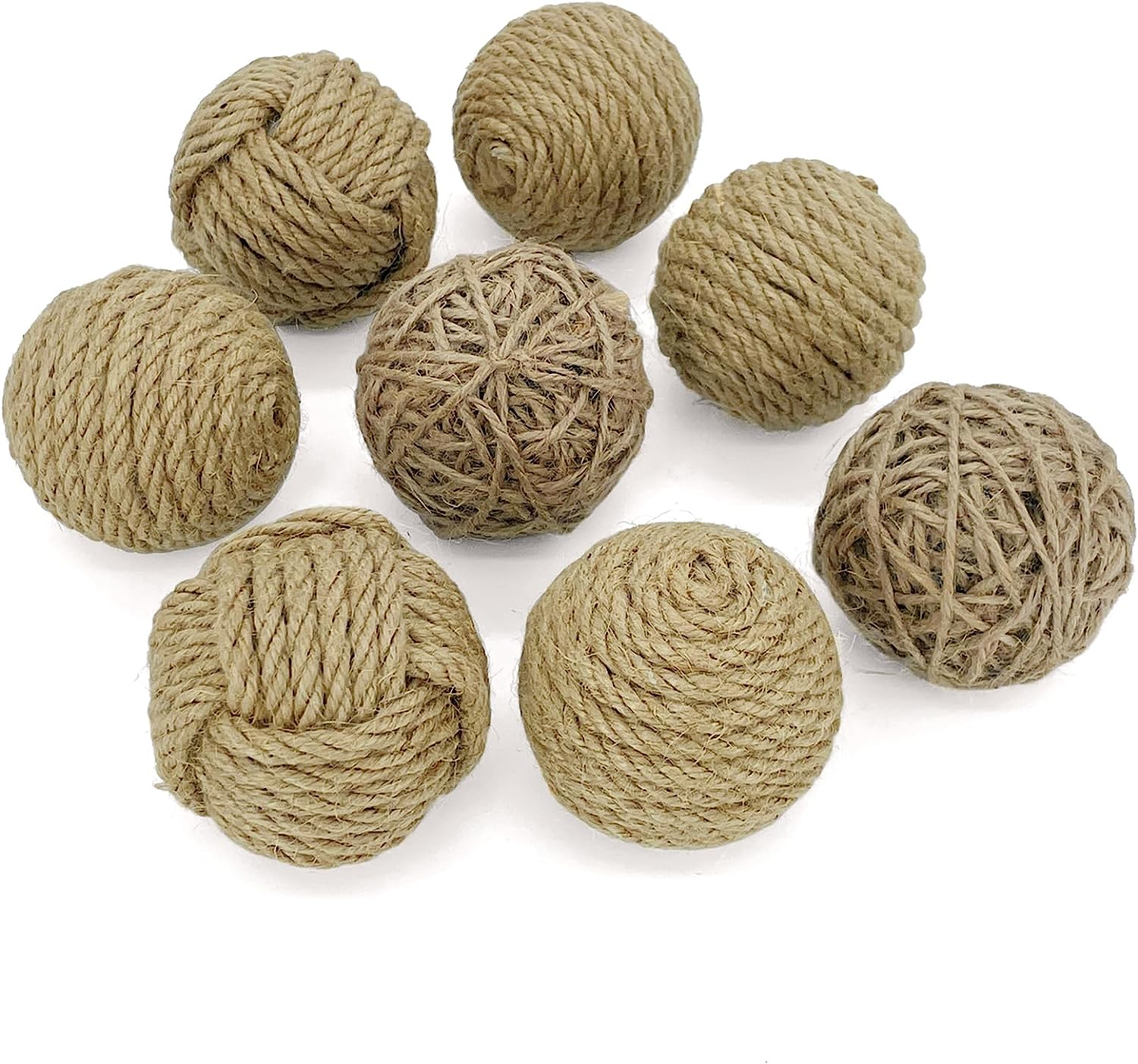 Decorative Balls for Centerpiece Bowls, Orbs Decorative Dough Bowl Fillers for Home Decor, Jute Rope Spheres Decorative Farmehouse, Vase Filler Balls 8 Pcs image number 3