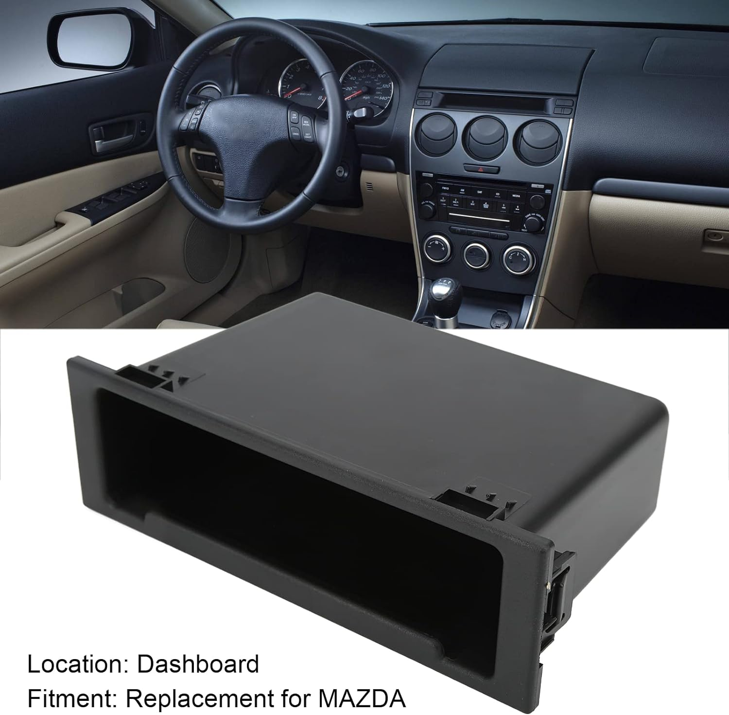 Changor 1Din Stereo Radio Storage Box Dashboard Organizer Replacement Red Wolf Single Din Radio for with ABS Plastic Sturdy Construction No Modification Needed image number 5