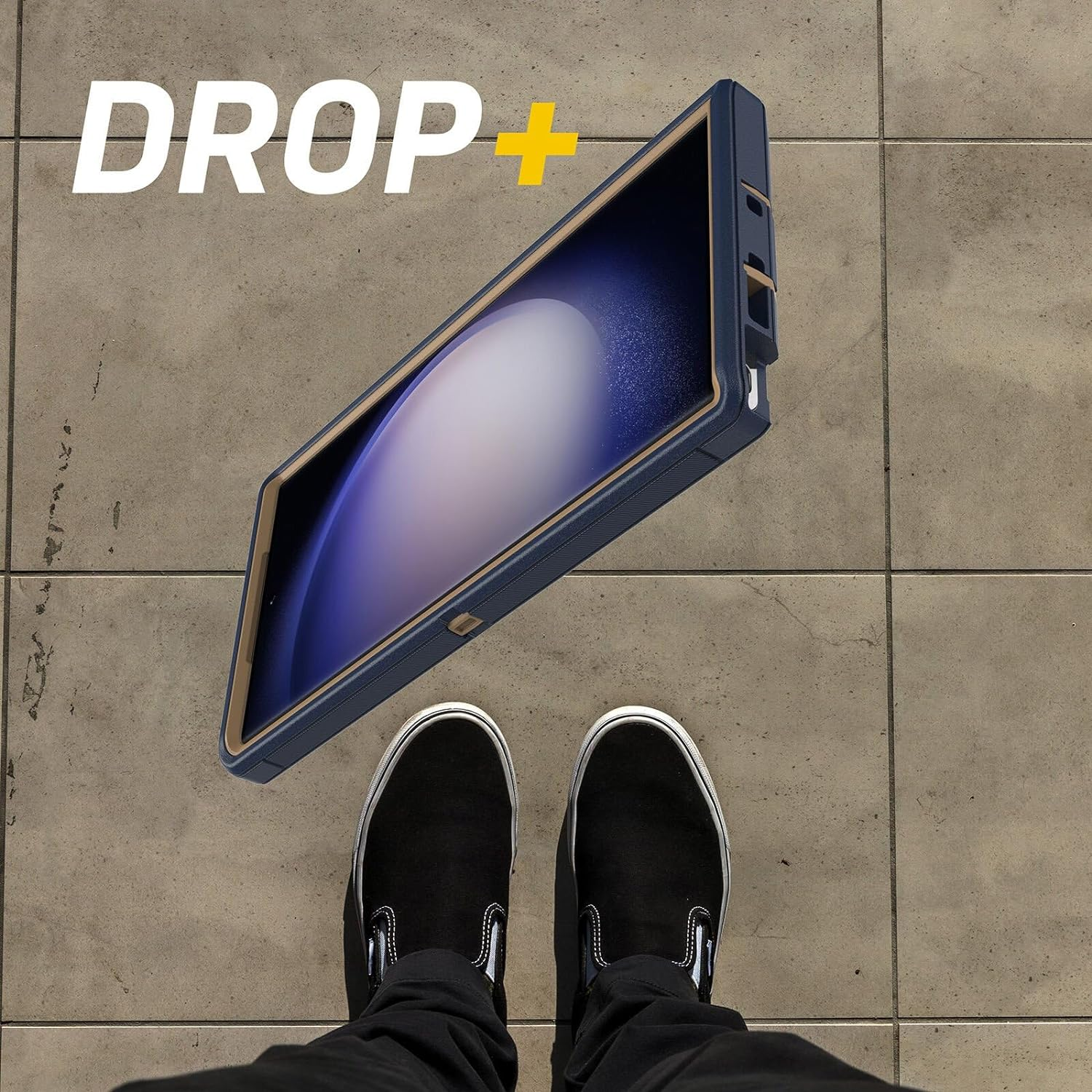 Otterbox Galaxy S23 Ultra (Only) - Defender Series Case - Blue Suede Shoes, Rugged & Durable, with Port Protection, Includes Holster Clip Kickstand, Microbial Defense Protection - Non-Retail Packaging