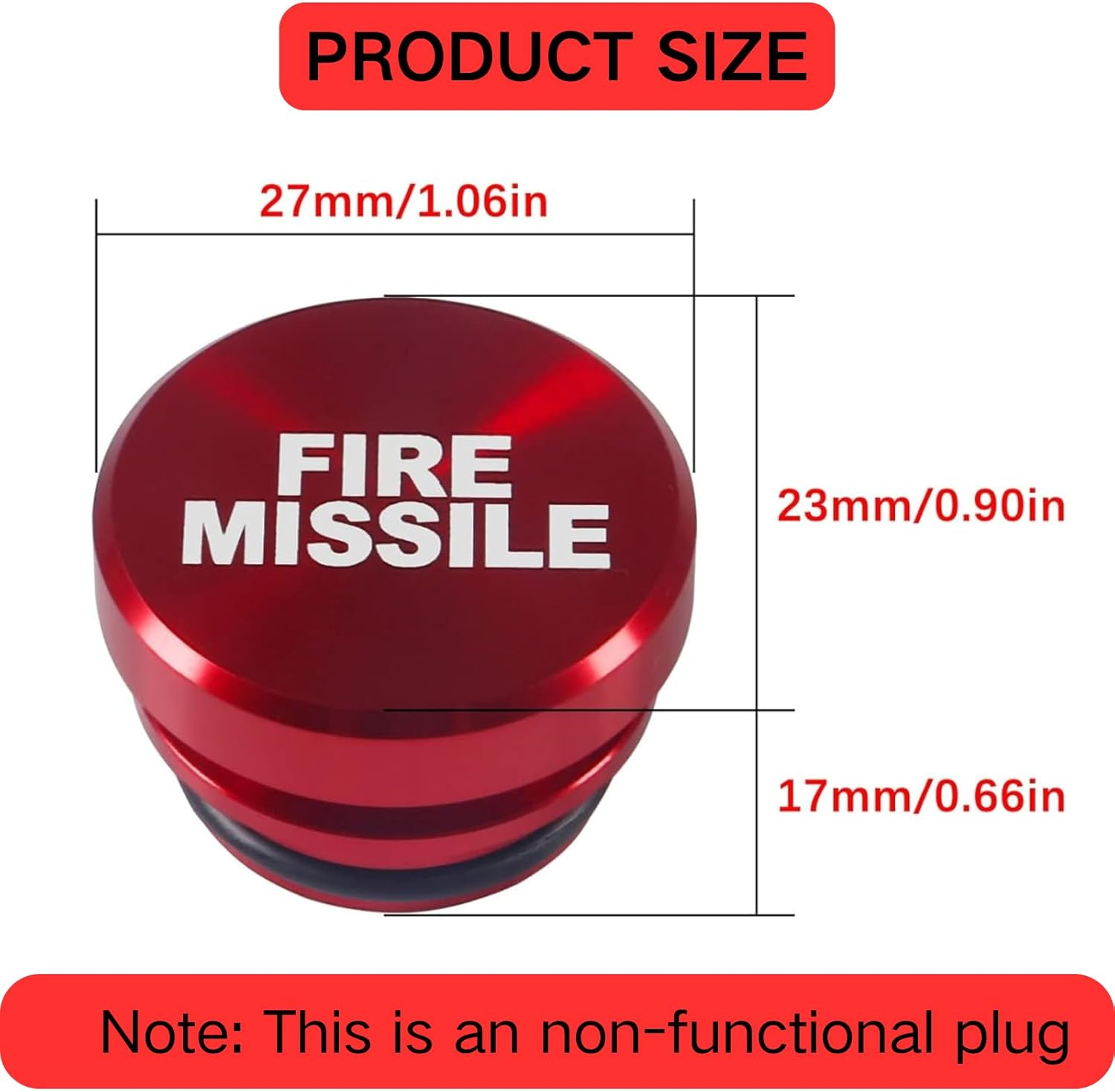 QCCAN Car Cigarette Lighter Cover, Aluminum Dustproof FIRE MISSILE NITROUS Button, 12V Universal Replacement Socket Cover Fits Most Automotive Vehicles image number 1