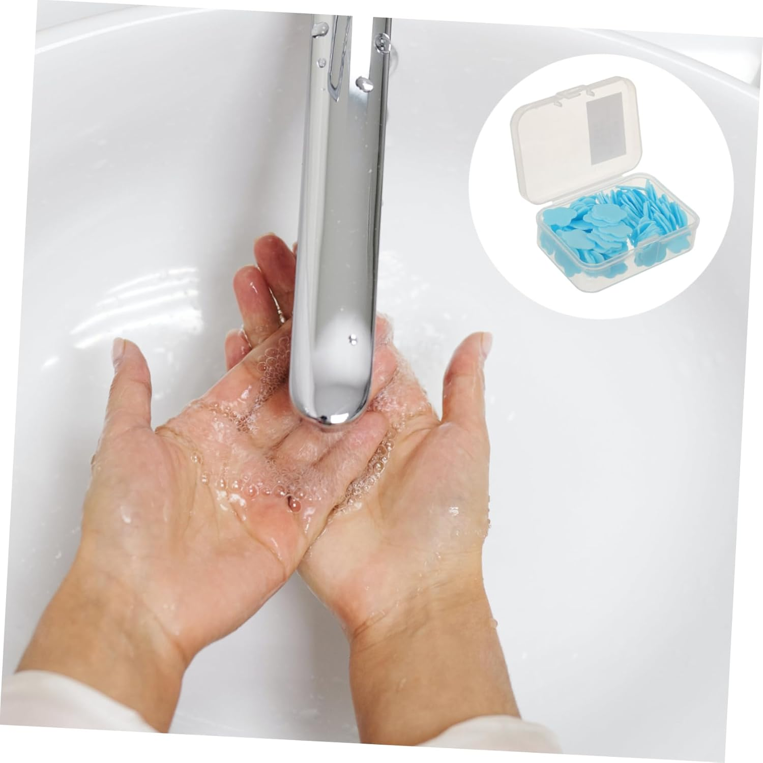 Anneome Travel Toiletries of Portable Soap Sheets Dial Soap Slices Small for Traveling image number 2