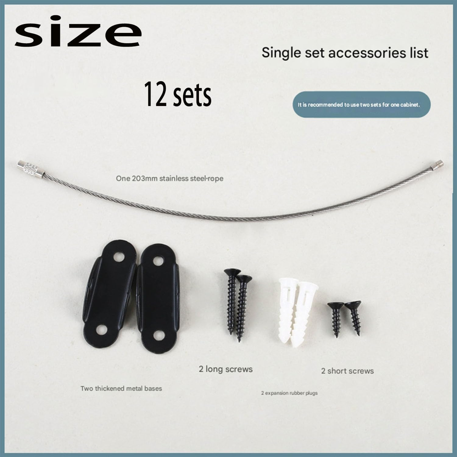 12 Pack Furniture Anchors for Baby Proofing Pet Protecting, Furniture Straps anti Tip Wall Anchor Securing 400 Lbs/Keep Baby Pet Safety from Falling, Earthquake Straps image number 1