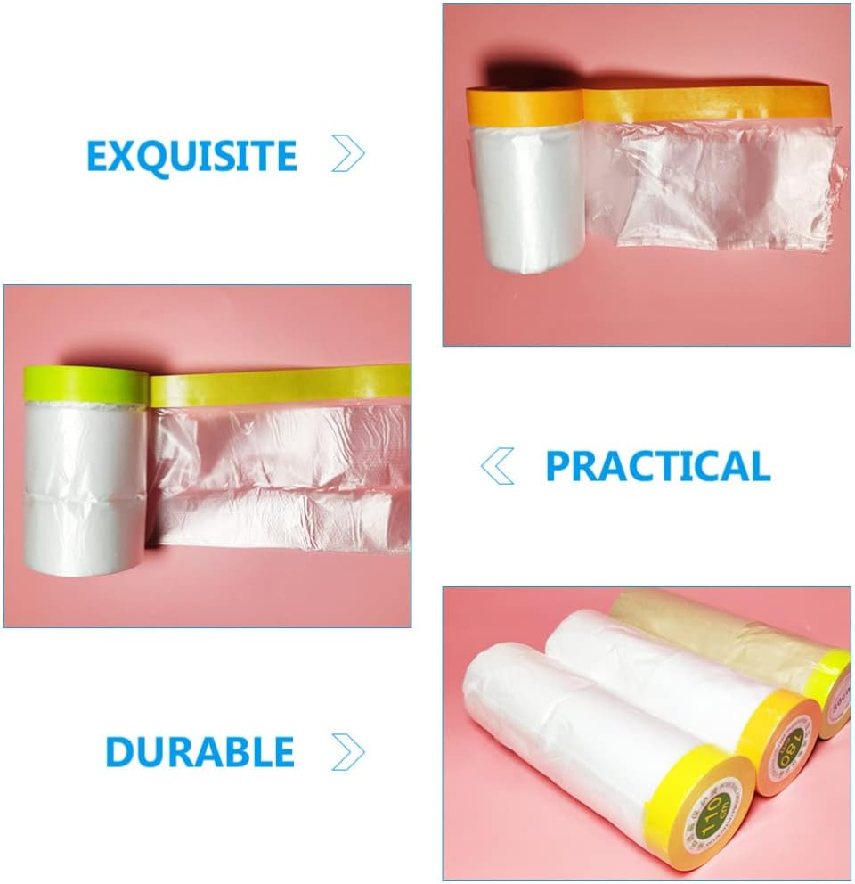 Iplusmile 6Rolls Painters Paper Masking Film for Automotive Painting Covering Efficient Protective Cover for Furniture Appliances image number 2