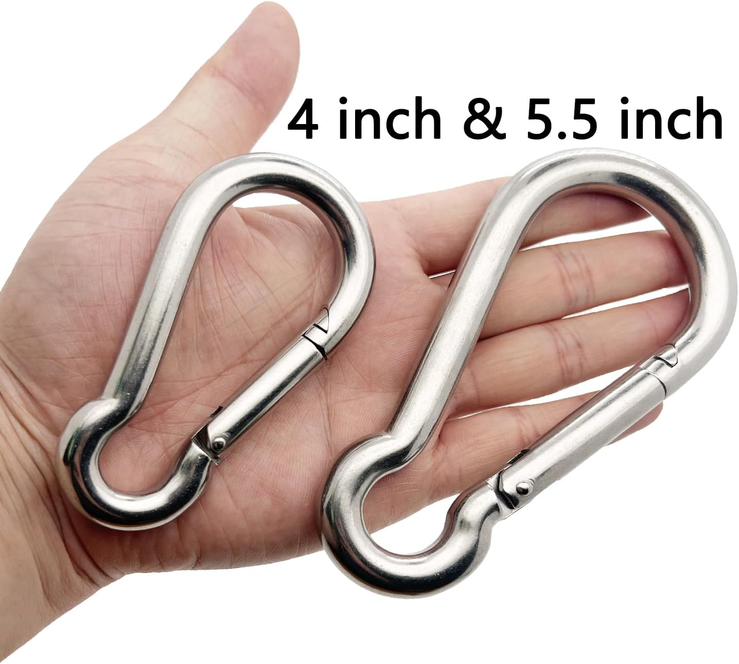 Spring Snap Hook Carabiner, 304 Stainless Steel Snap Hook Heavy Duty Carabiner Clip for Carabiner Outdoor, 2 Pack image number 1