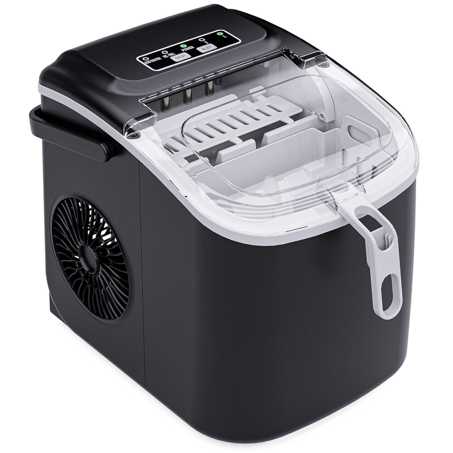 12KG Ice Maker Machine Portable Ice Cube Maker Countertop Black image number 6